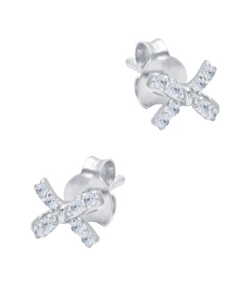 Bow Shaped Silver Stud Earring STS-6439